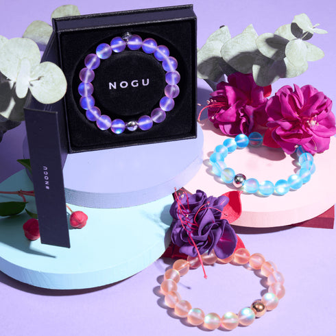 Violette | Argent | Bracelet de déclaration en verre de sirène